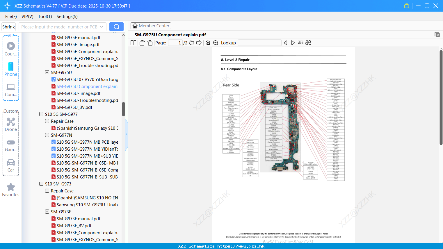 Samsung SM-G975U Component Explain